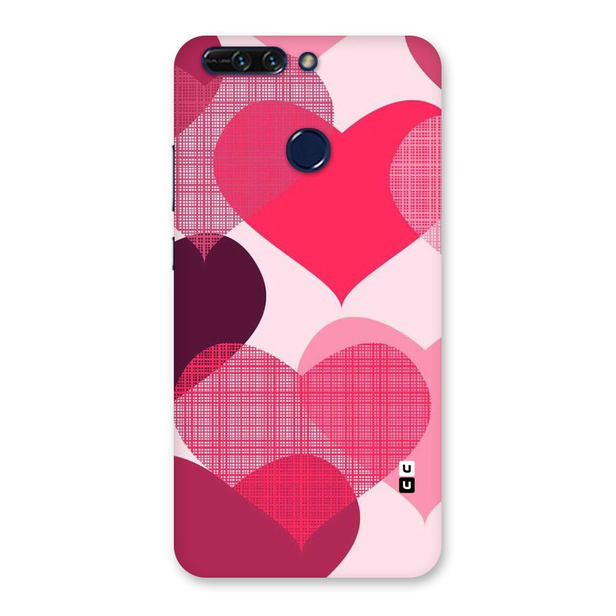 Check Pink Hearts Back Case for Honor 8 Pro