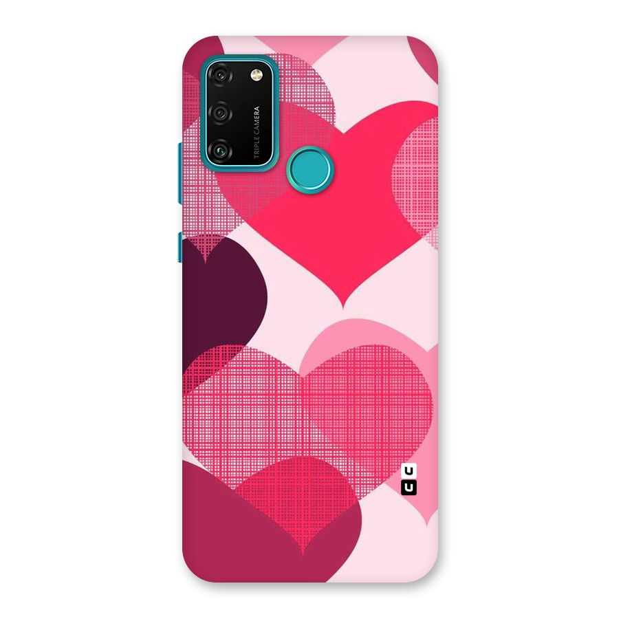 Check Pink Hearts Back Case for Honor 9A