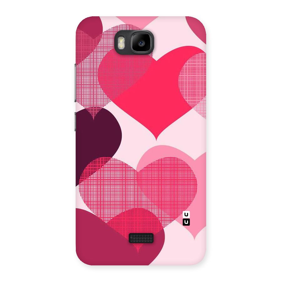 Check Pink Hearts Back Case for Honor Bee