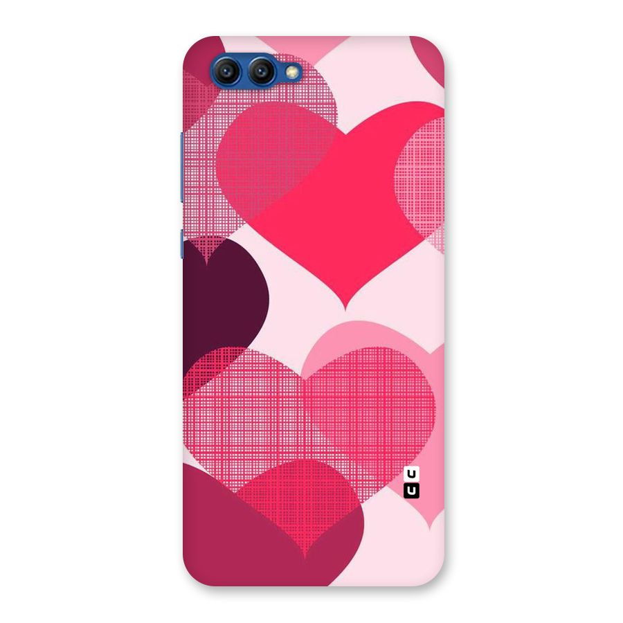 Check Pink Hearts Back Case for Honor View 10