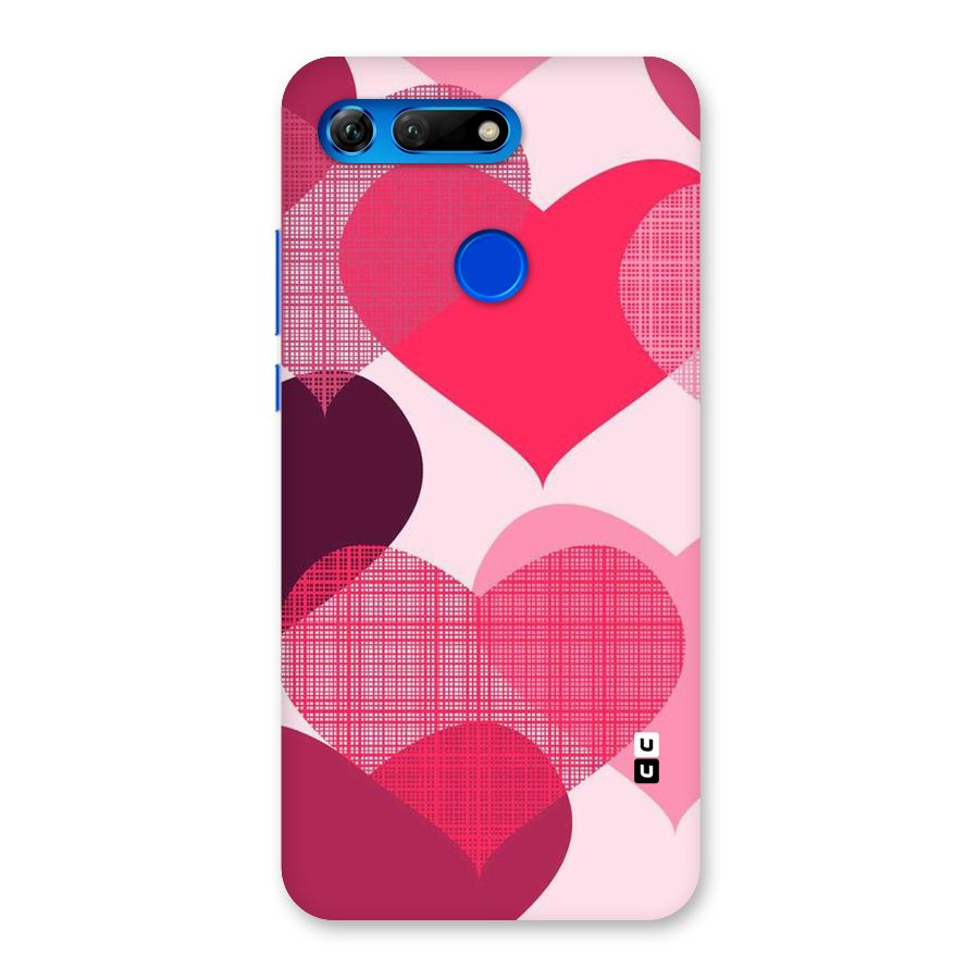 Check Pink Hearts Back Case for Honor View 20