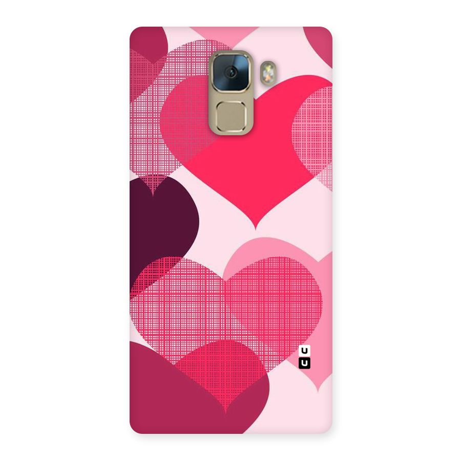 Check Pink Hearts Back Case for Huawei Honor 7