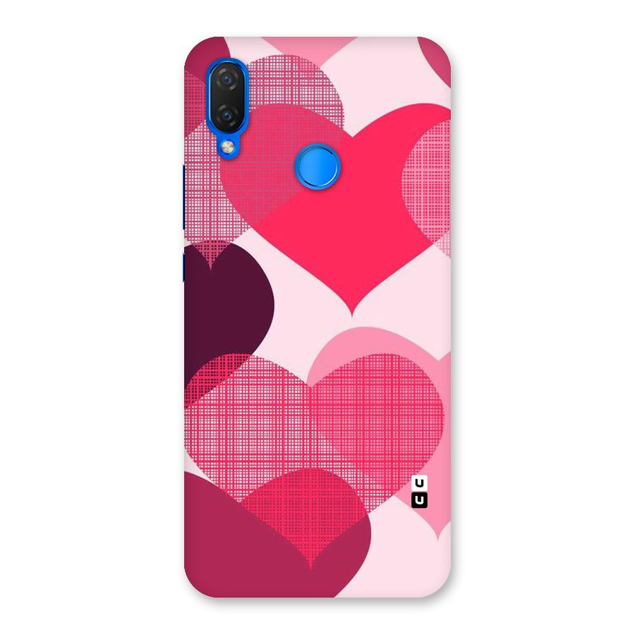 Check Pink Hearts Back Case for Huawei P Smart+