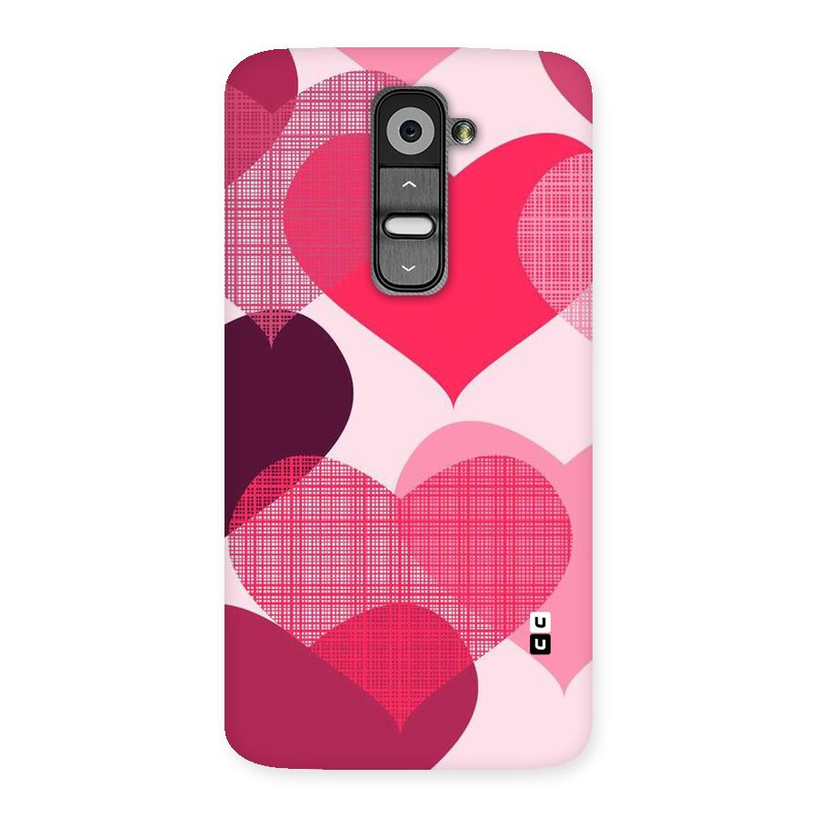 Check Pink Hearts Back Case for LG G2