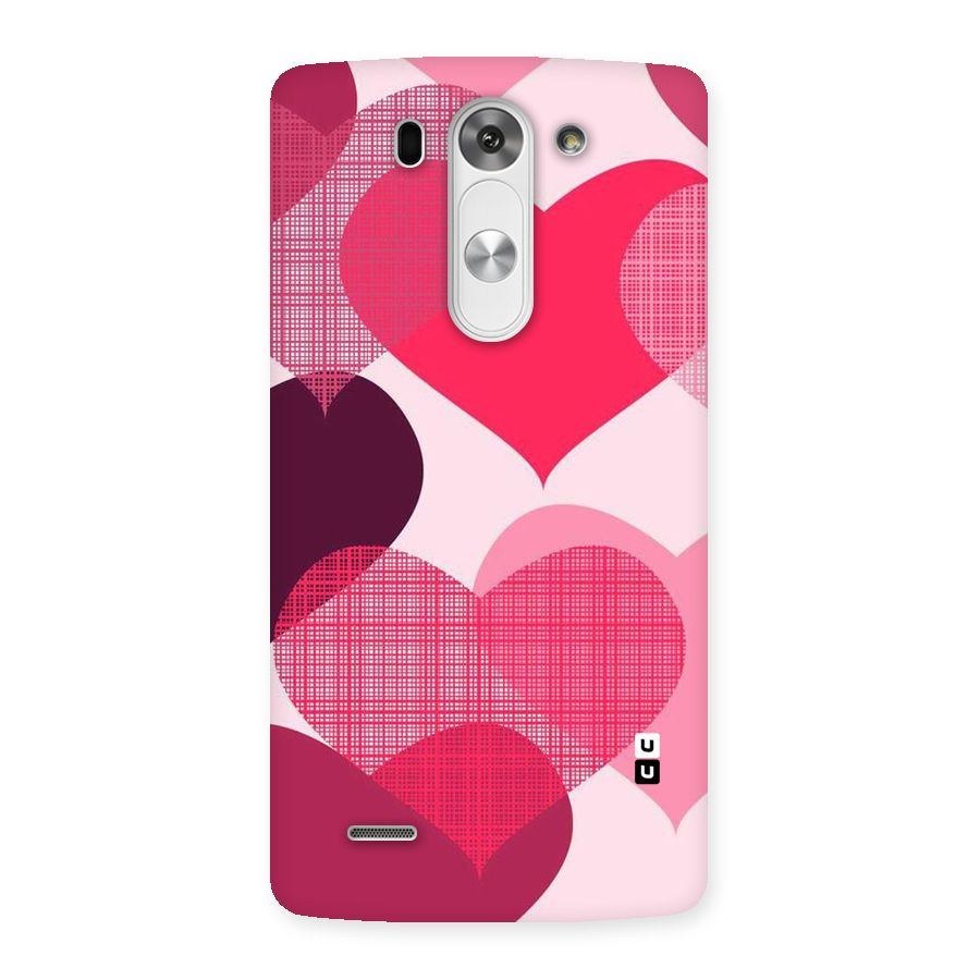 Check Pink Hearts Back Case for LG G3 Beat