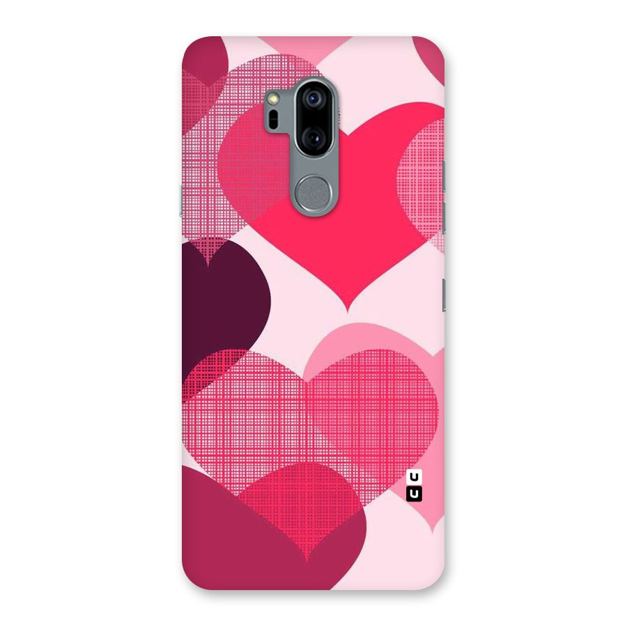 Check Pink Hearts Back Case for LG G7