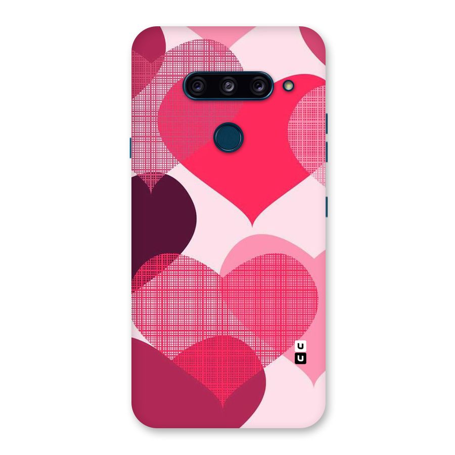 Check Pink Hearts Back Case for LG  V40 ThinQ