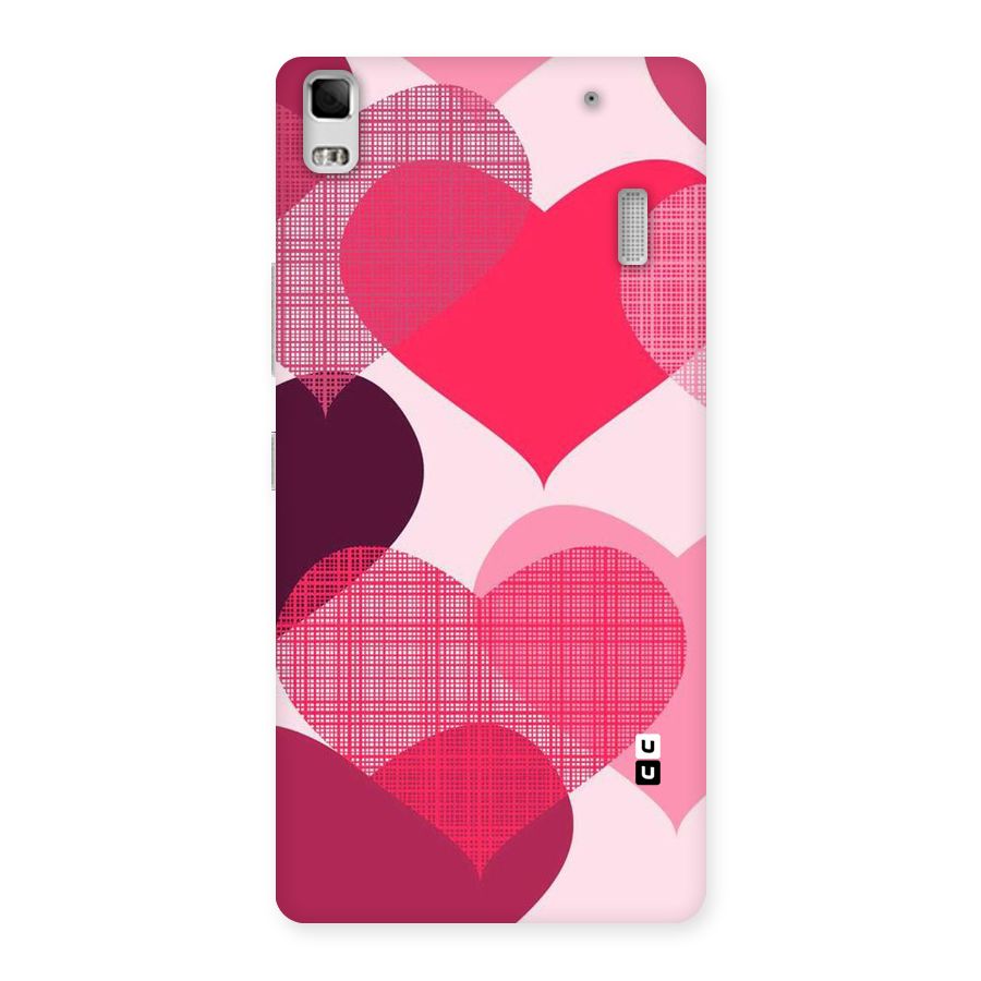 Check Pink Hearts Back Case for Lenovo K3 Note