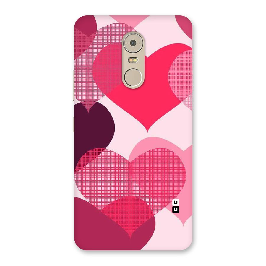 Check Pink Hearts Back Case for Lenovo K6 Note