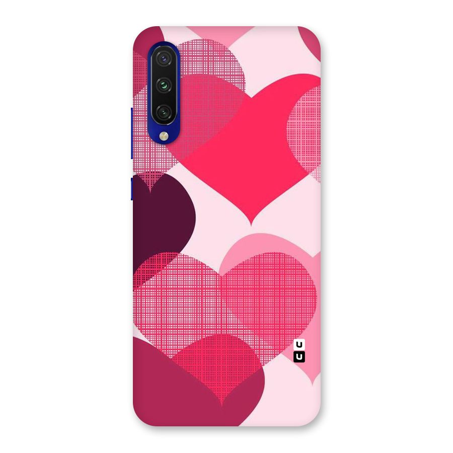 Check Pink Hearts Back Case for Mi A3