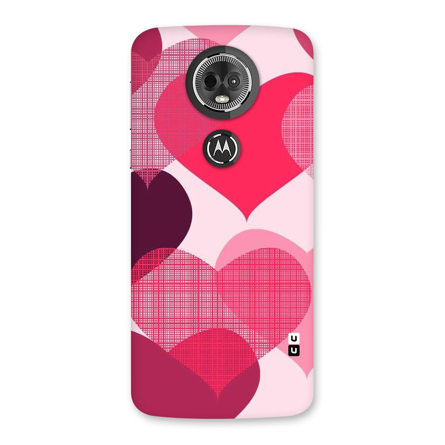 Check Pink Hearts Back Case for Moto E5 Plus
