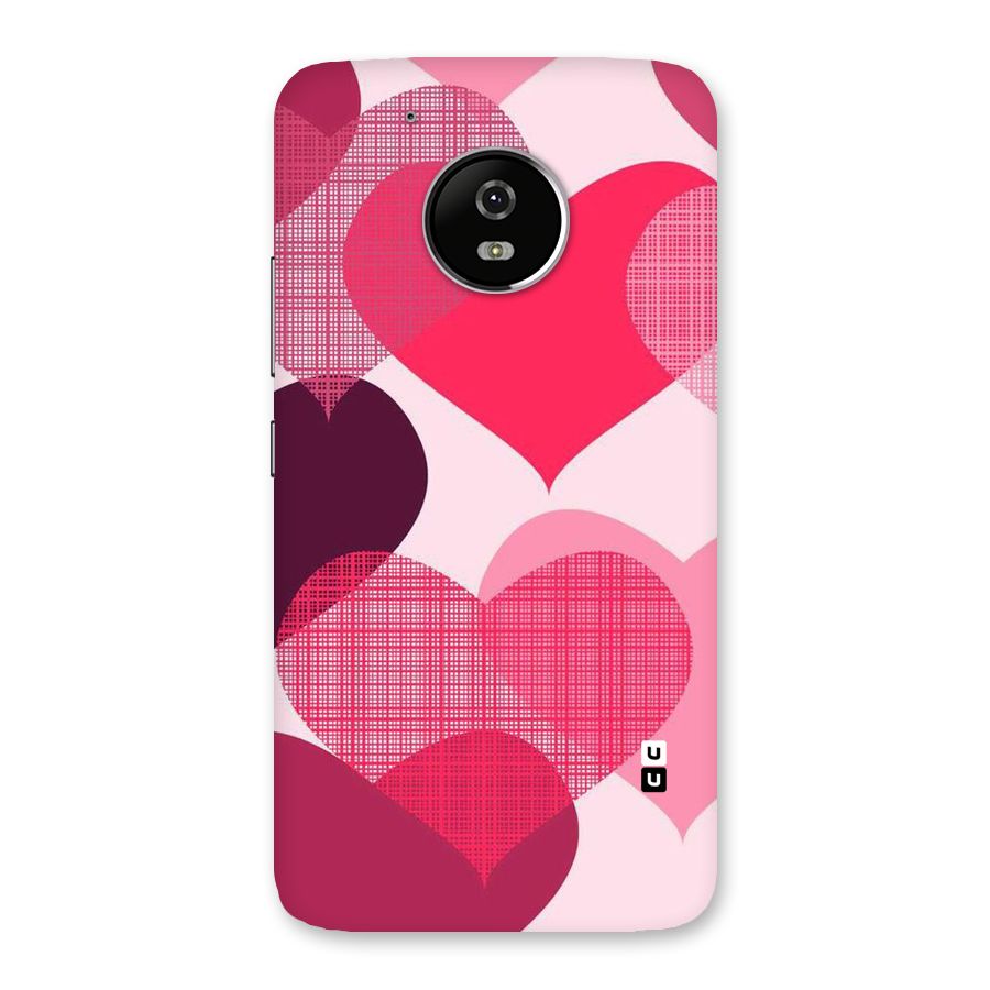 Check Pink Hearts Back Case for Moto G5