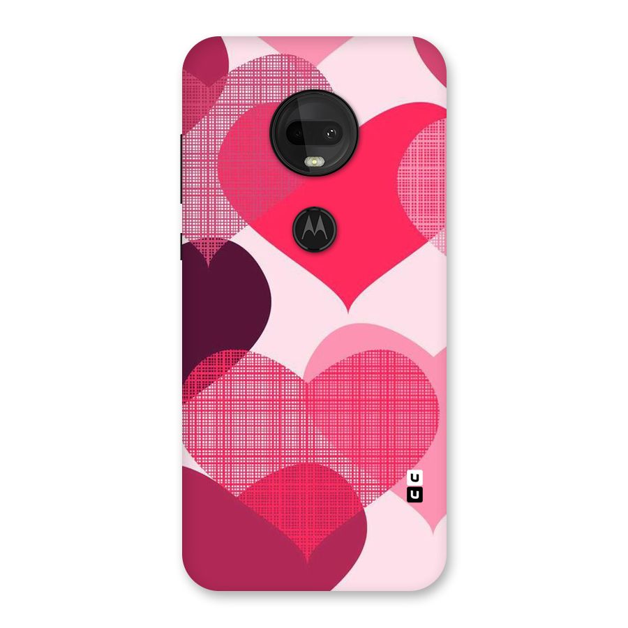 Check Pink Hearts Back Case for Moto G7