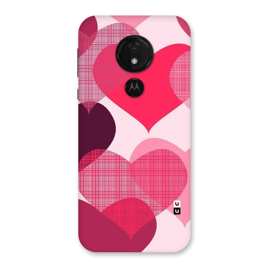 Check Pink Hearts Back Case for Moto G7 Power