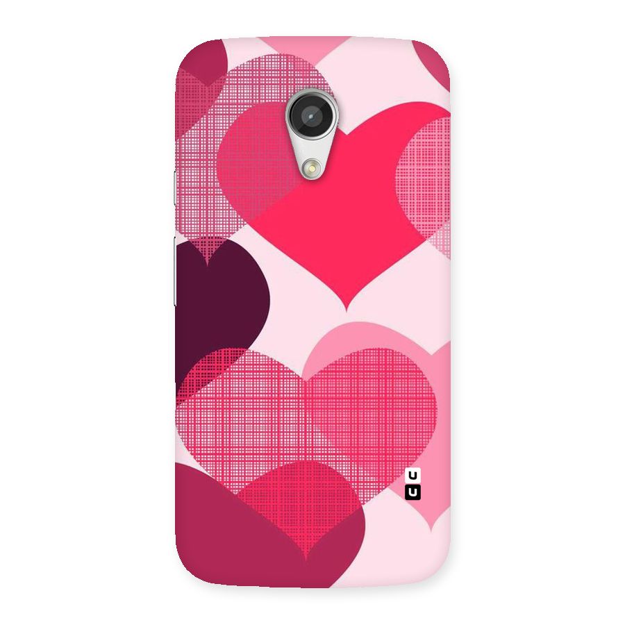 Check Pink Hearts Back Case for Moto G 2nd Gen