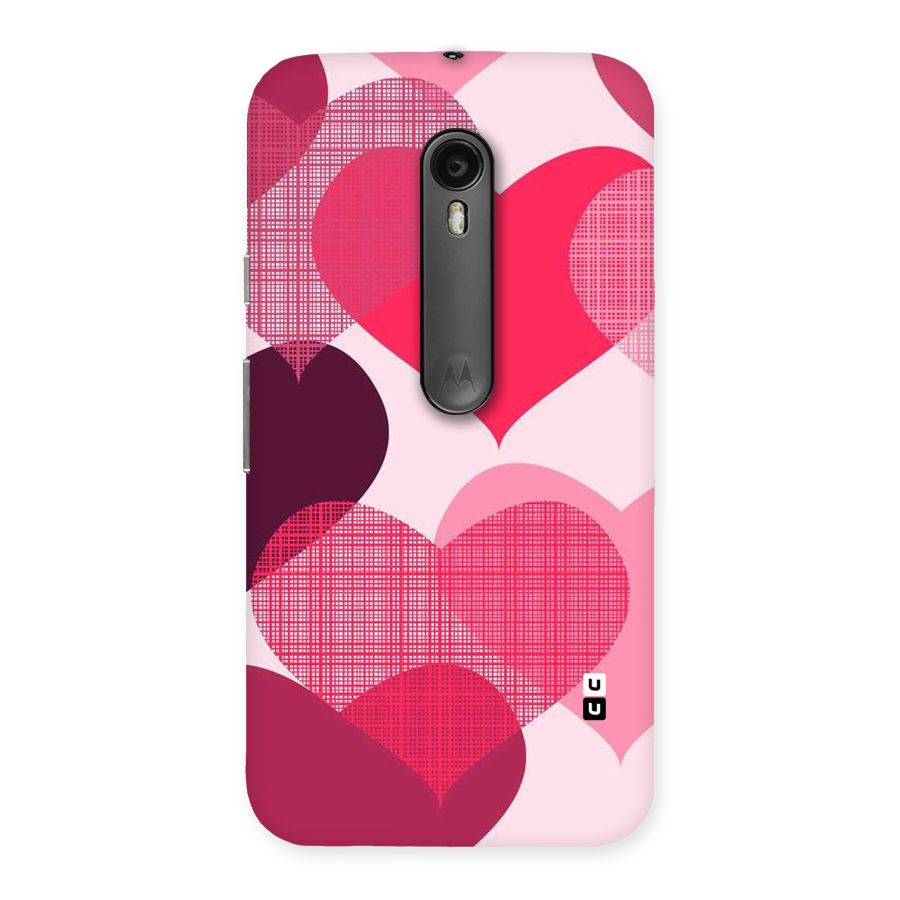 Check Pink Hearts Back Case for Moto G Turbo