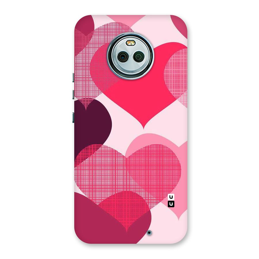 Check Pink Hearts Back Case for Moto X4