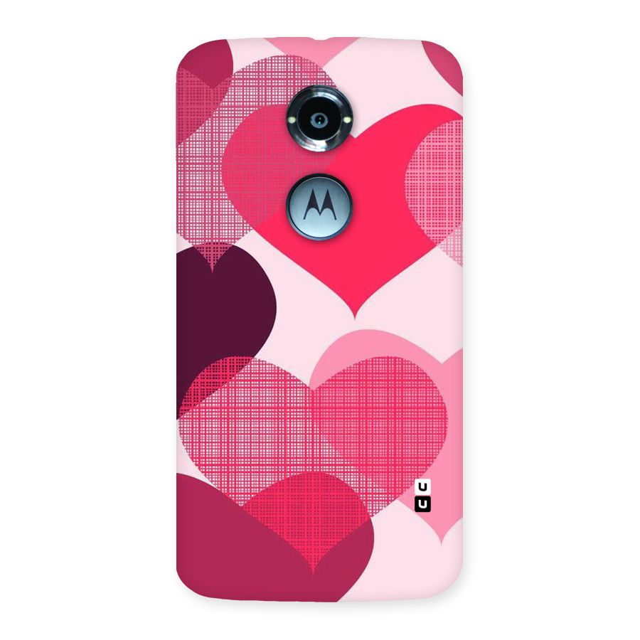 Check Pink Hearts Back Case for Moto X 2nd Gen