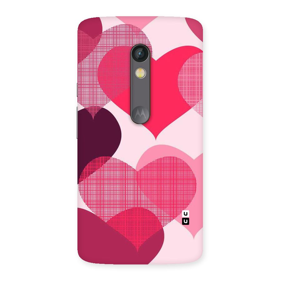Check Pink Hearts Back Case for Moto X Play