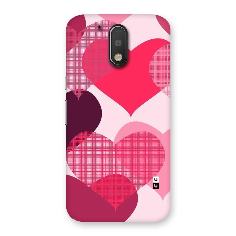 Check Pink Hearts Back Case for Motorola Moto G4 Plus