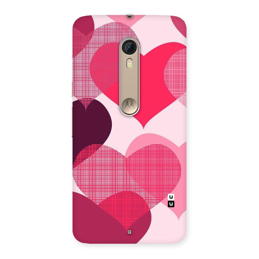 Check Pink Hearts Back Case for Motorola Moto X Style