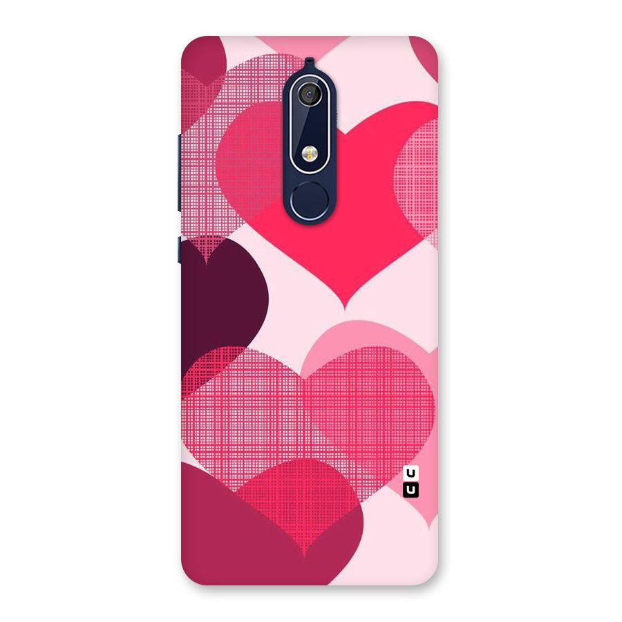 Check Pink Hearts Back Case for Nokia 5.1