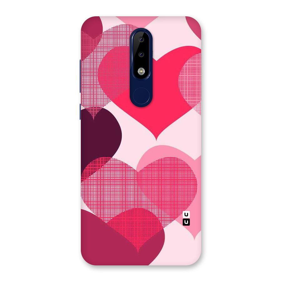 Check Pink Hearts Back Case for Nokia 5.1 Plus