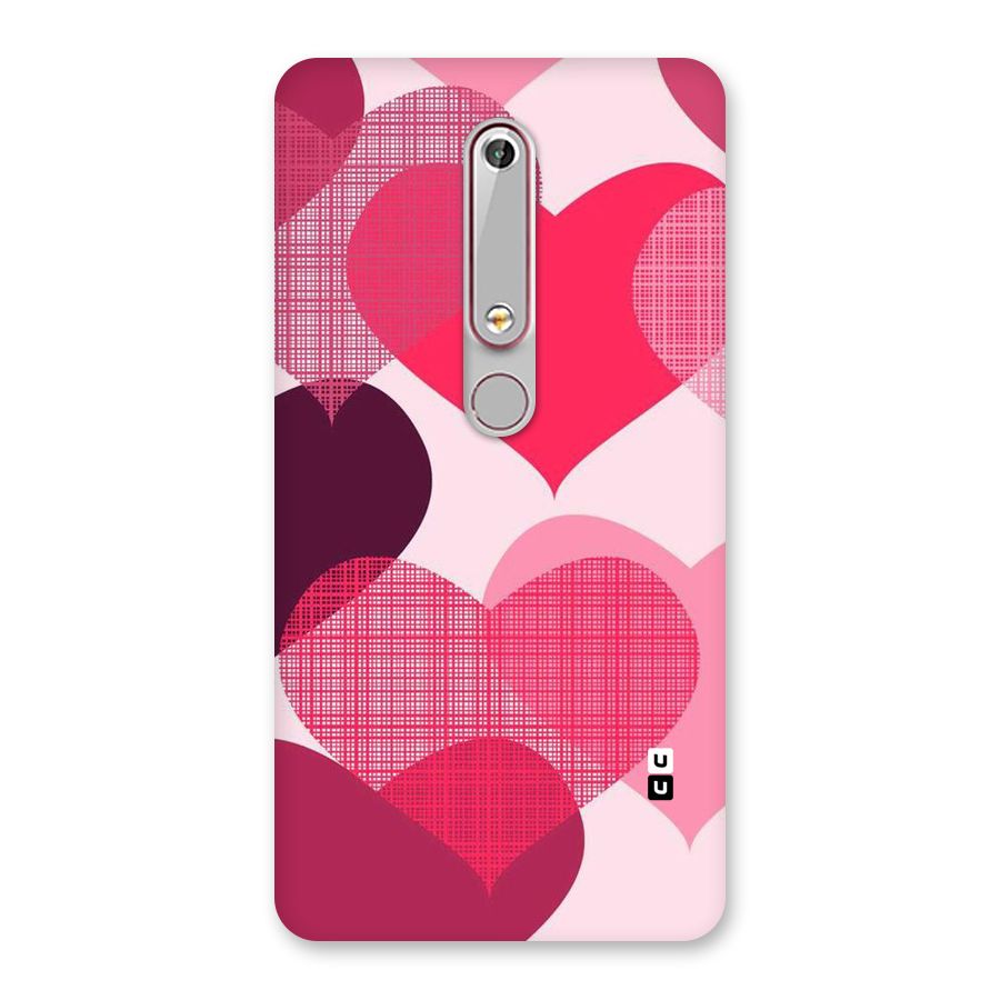 Check Pink Hearts Back Case for Nokia 6.1