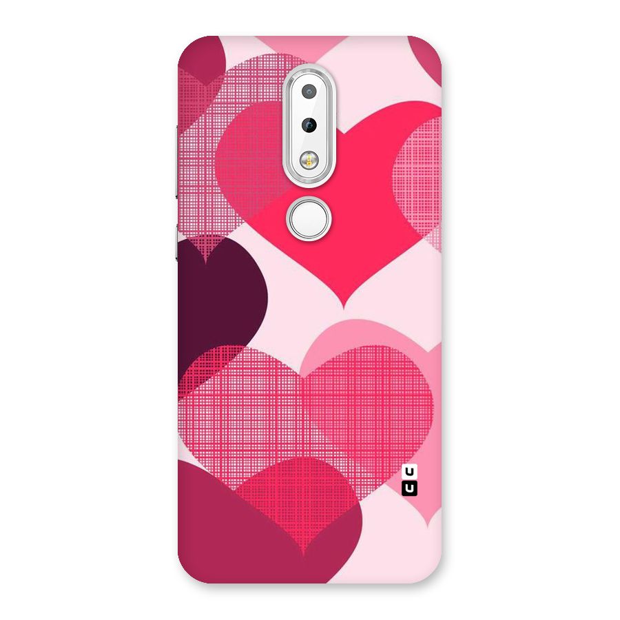 Check Pink Hearts Back Case for Nokia 6.1 Plus