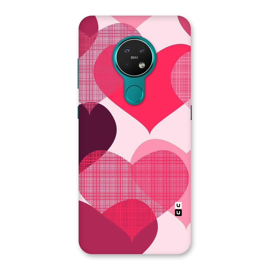 Check Pink Hearts Back Case for Nokia 7.2
