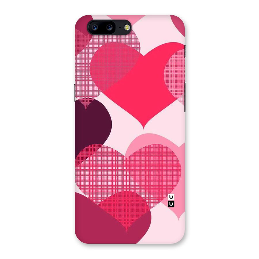 Check Pink Hearts Back Case for OnePlus 5