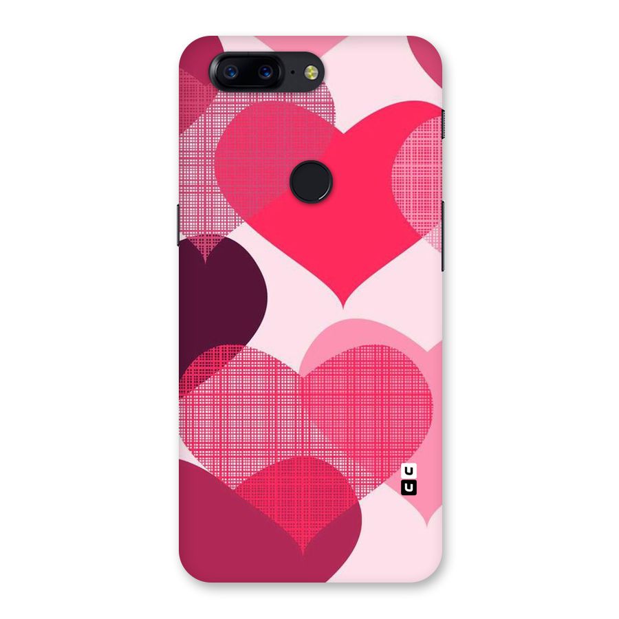 Check Pink Hearts Back Case for OnePlus 5T