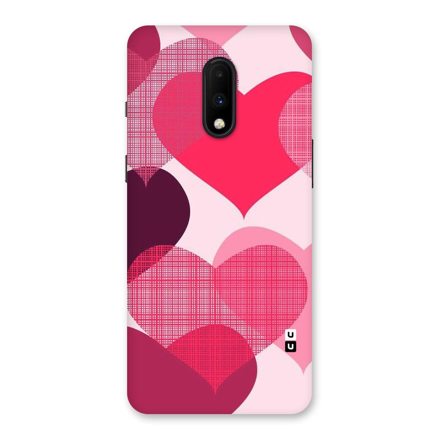 Check Pink Hearts Back Case for OnePlus 7
