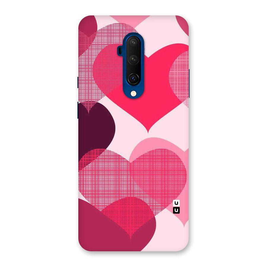 Check Pink Hearts Back Case for OnePlus 7T Pro