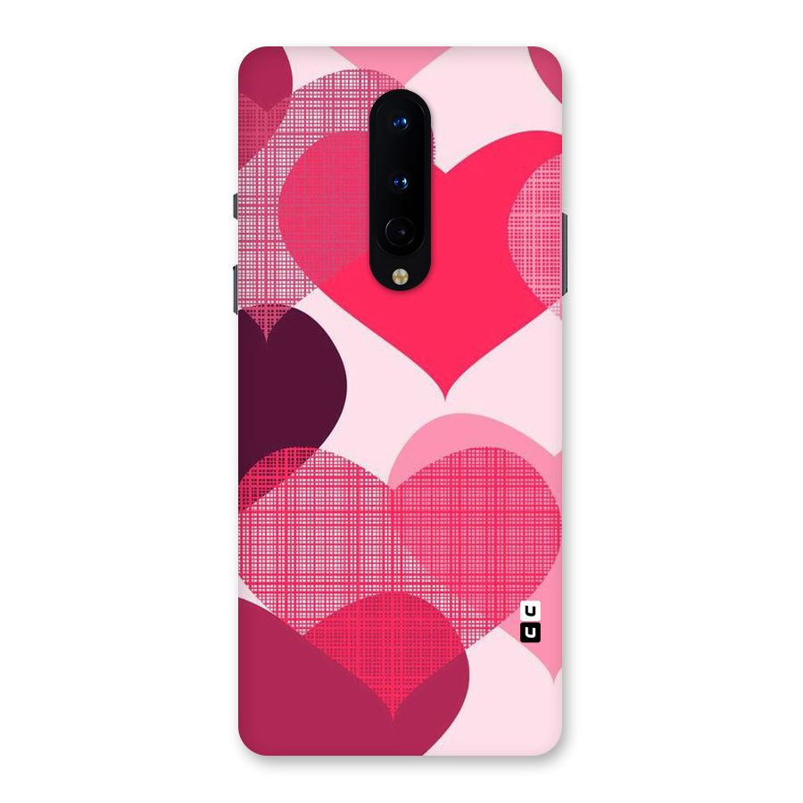Check Pink Hearts Back Case for OnePlus 8