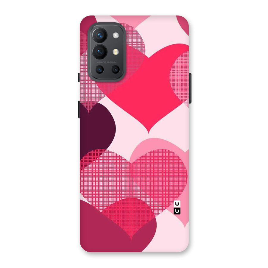 Check Pink Hearts Back Case for OnePlus 9R