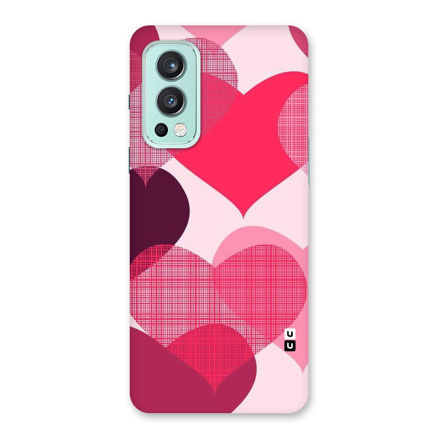 Check Pink Hearts Back Case for OnePlus Nord 2 5G