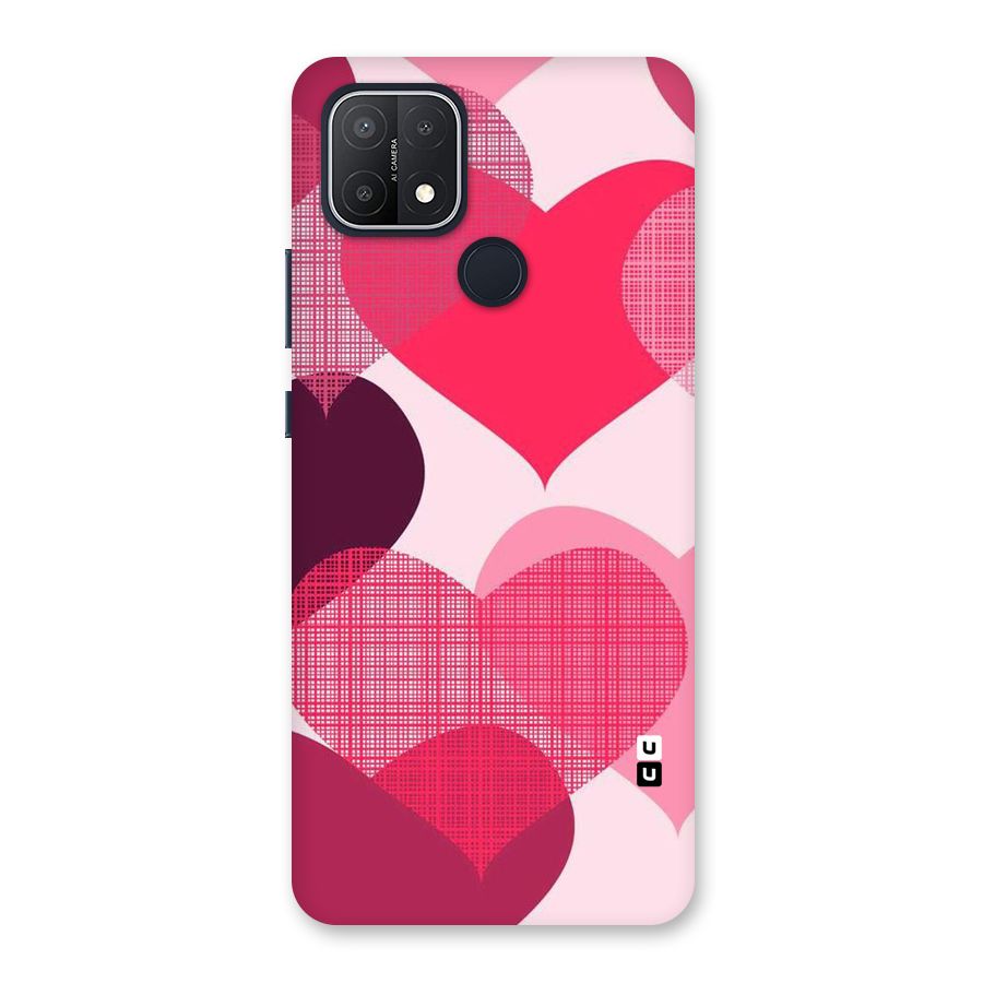 Check Pink Hearts Back Case for Oppo A15