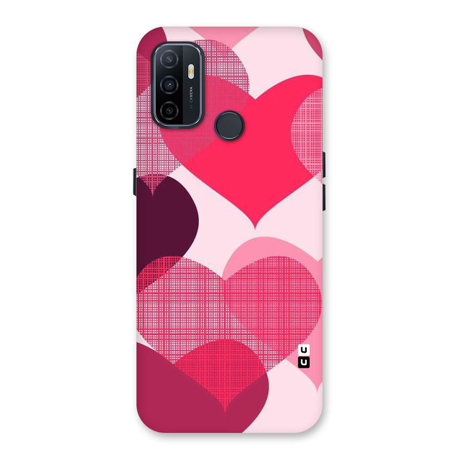 Check Pink Hearts Back Case for Oppo A32