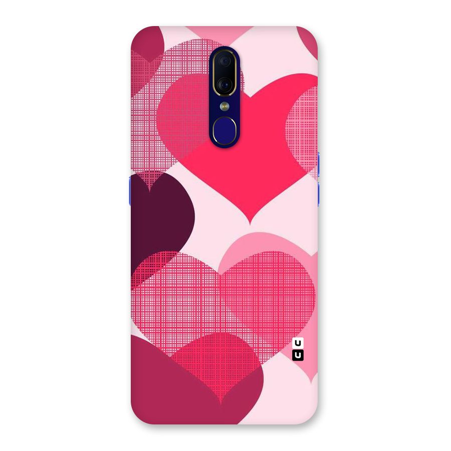 Check Pink Hearts Back Case for Oppo F11