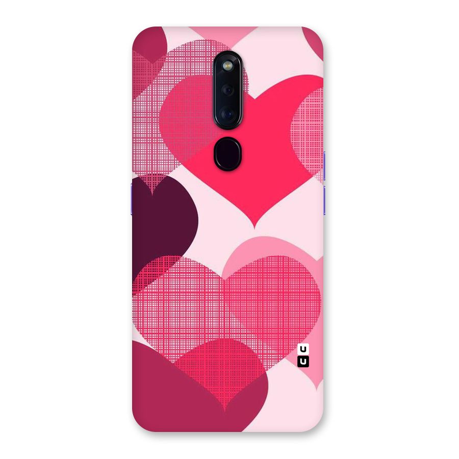 Check Pink Hearts Back Case for Oppo F11 Pro