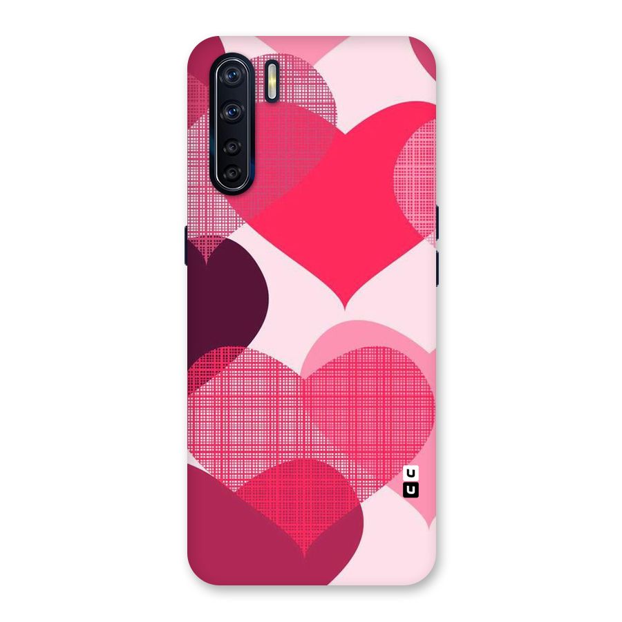 Check Pink Hearts Back Case for Oppo F15
