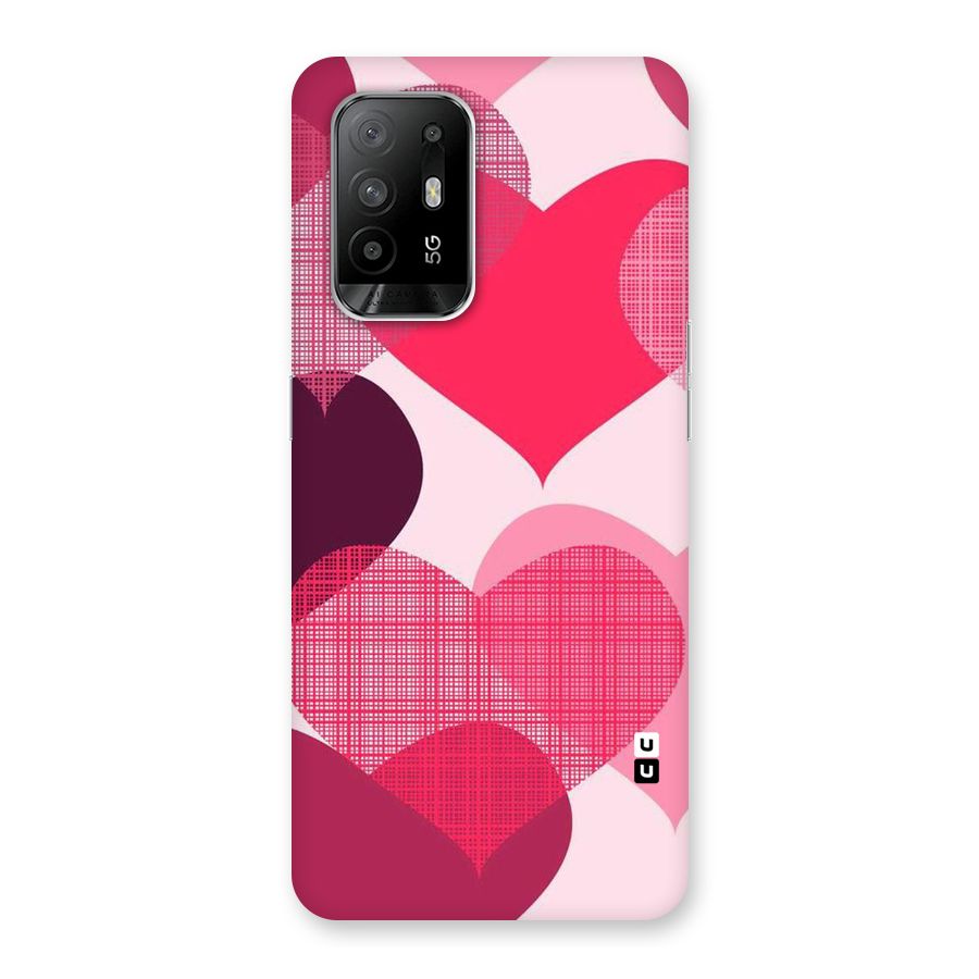 Check Pink Hearts Back Case for Oppo F19 Pro Plus 5G