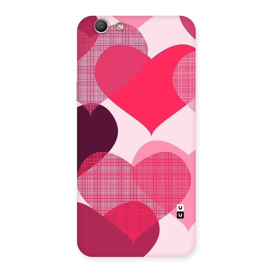 Check Pink Hearts Back Case for Oppo F1s