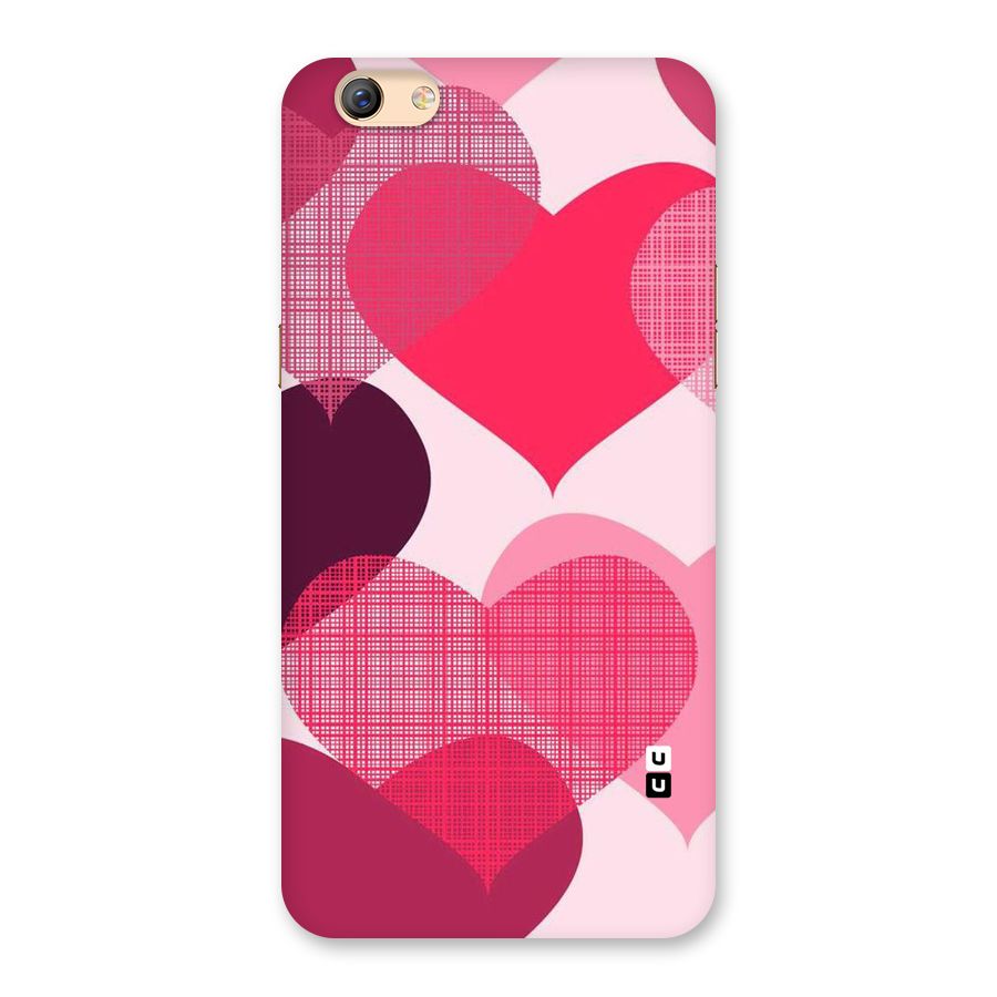 Check Pink Hearts Back Case for Oppo F3 Plus