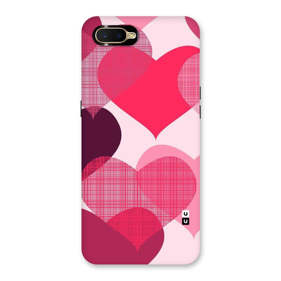 Check Pink Hearts Back Case for Oppo K1