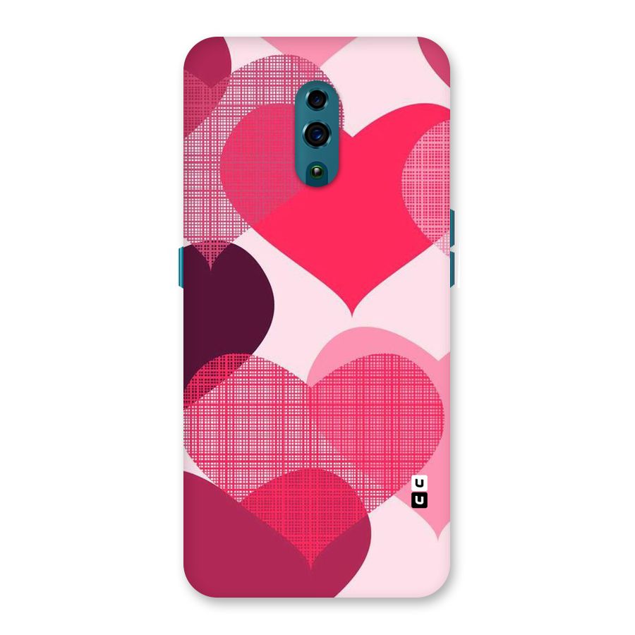 Check Pink Hearts Back Case for Oppo Reno