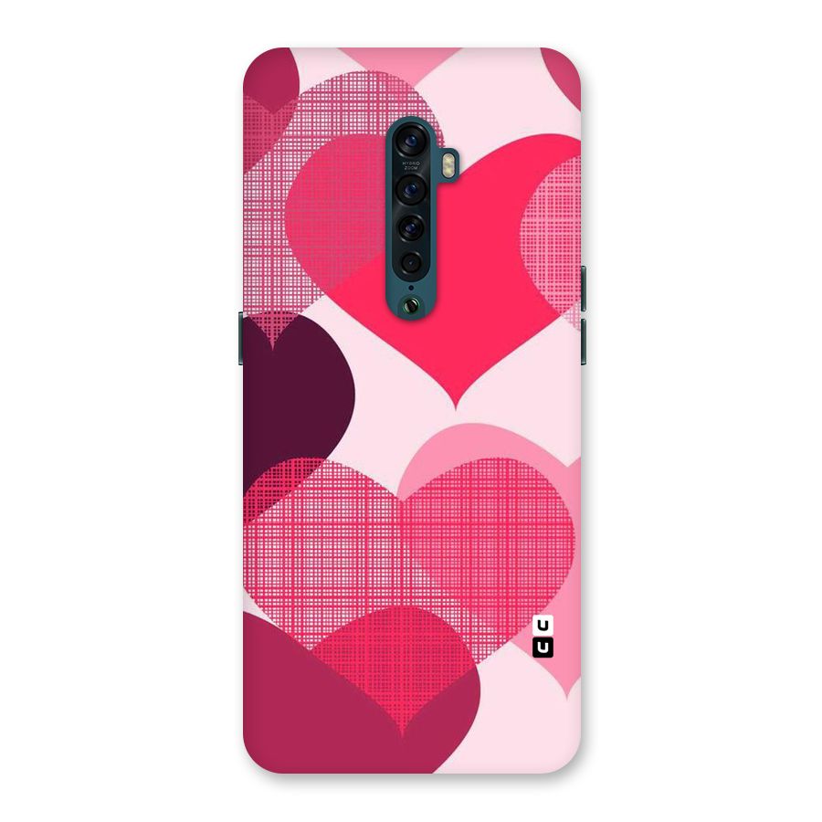 Check Pink Hearts Back Case for Oppo Reno2
