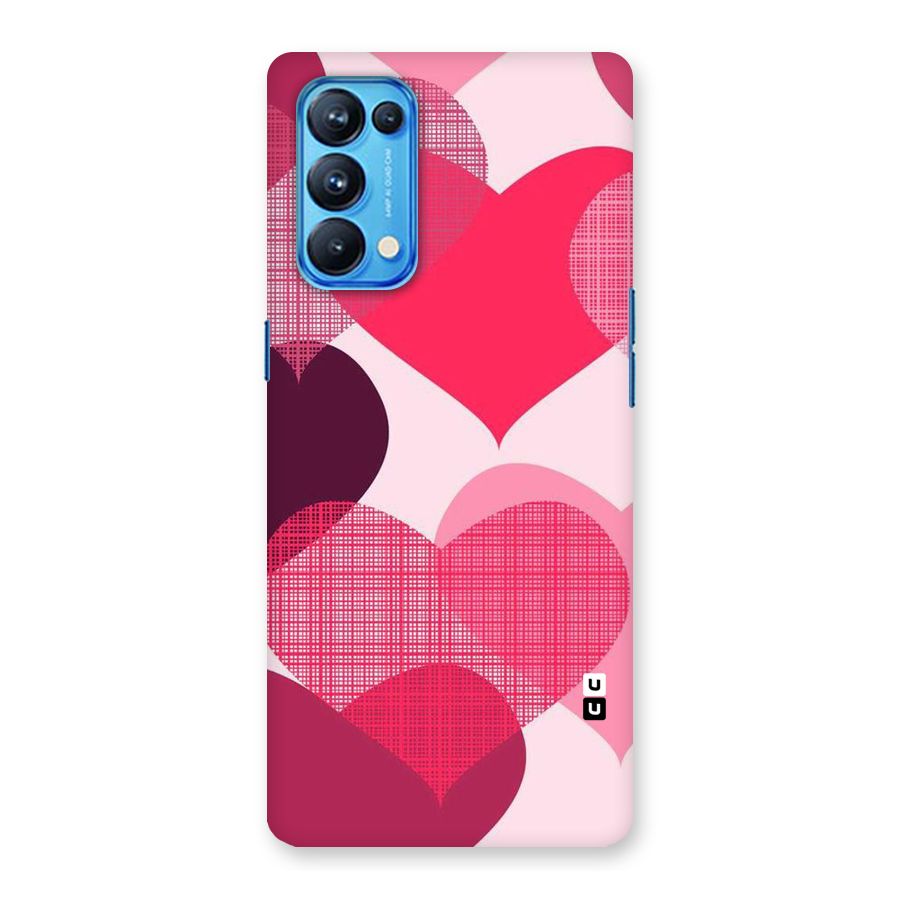 Check Pink Hearts Back Case for Oppo Reno5 Pro 5G