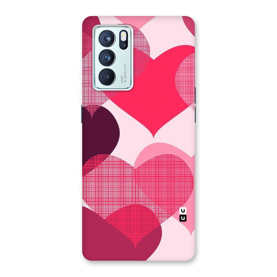 Check Pink Hearts Back Case for Oppo Reno6 Pro 5G
